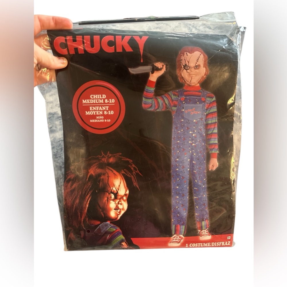 Chucky Child’s Play Deluxe 2Pcs Halloween Costume -Child Size Medium (8-10) #178